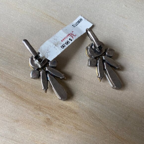 NWT Mariana Art Deco Icy White Swarovski Crystal Glam Leverback Earrings Silver - Picture 11 of 12